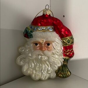 Festive Santa Claus Ornament - Red and White